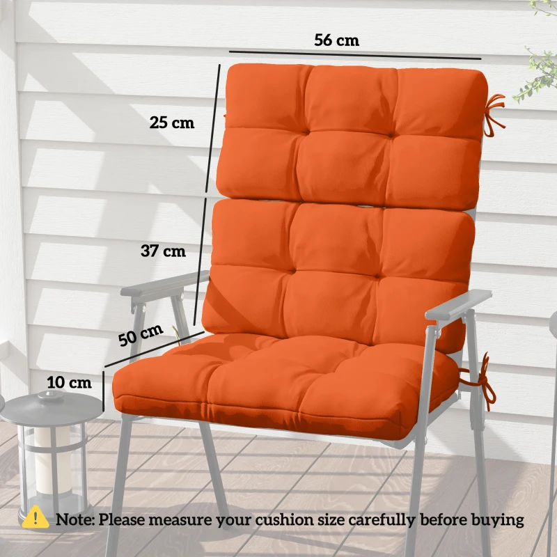 Best Set of Two Padded Outdoor Seat Cushions - Orange - Image 3