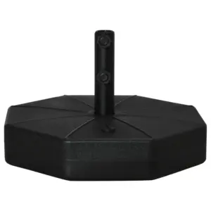 Best Octagonal Garden Parasol Base Holder Outdoor Market Umbrella Stand Weights, Up to 28kg Water Filled or 40kg Sand Filled, Black