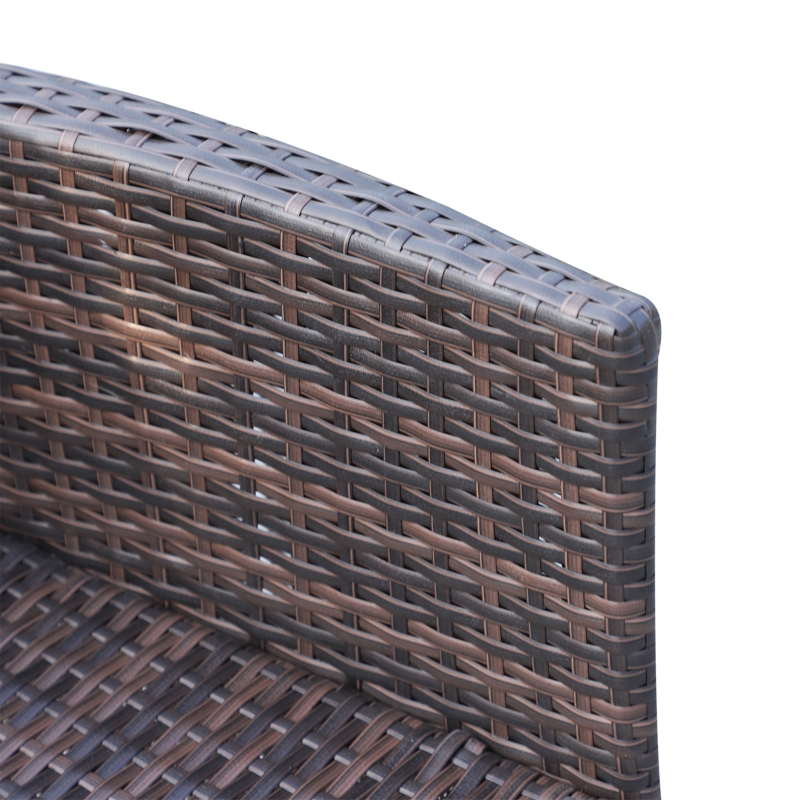 Best 6 Seater Rattan Dining Set with Cushions, Rattan Garden Furniture Set with 6 Armchairs, Rectangular Glass Top Table, Outdoor Dining Table and Chairs, Brown - Image 9