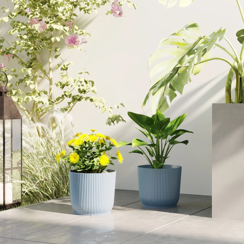 Best Set of Two Ф22cm Planters - Blue - Image 2