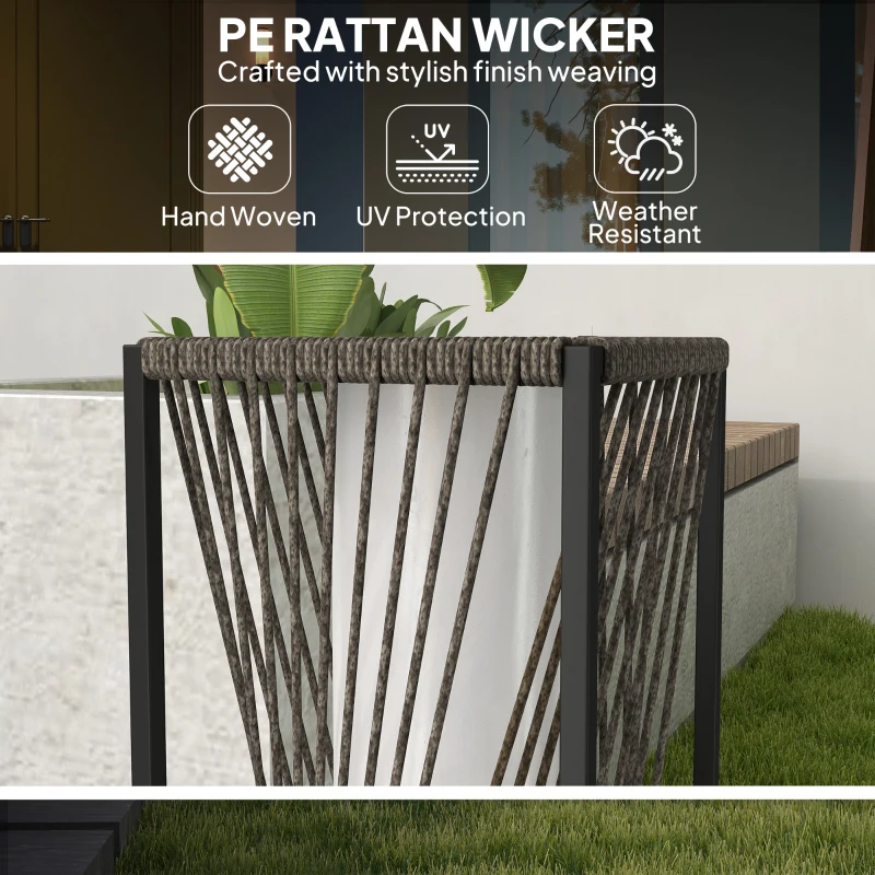 Best Garden Rattan Lamp, 77 cm Tall Solar Rattan Floor Lamp, Solar Garden Light with Auto On/Off LED Lights, IP44 Waterproof for Outdoor, Porch, Pathway, Deck, Grey - Image 6