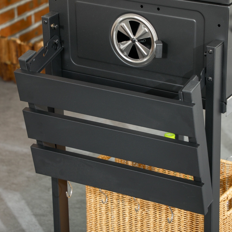 Best Adjustable Charcoal Pan BBQ, with Thermometer and Warming Rack - Image 9