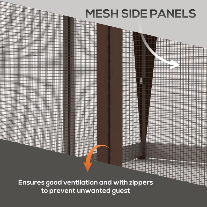 Best 3 x 3(m) Pop Up Gazebo with Mosquito Netting, 1 Person Easy up Marquee Party Tent with 1-Button Push, Double Roof, Carry Bag, Sandbags, Height Adjustable Instant Shelter, Khaki - Image 5