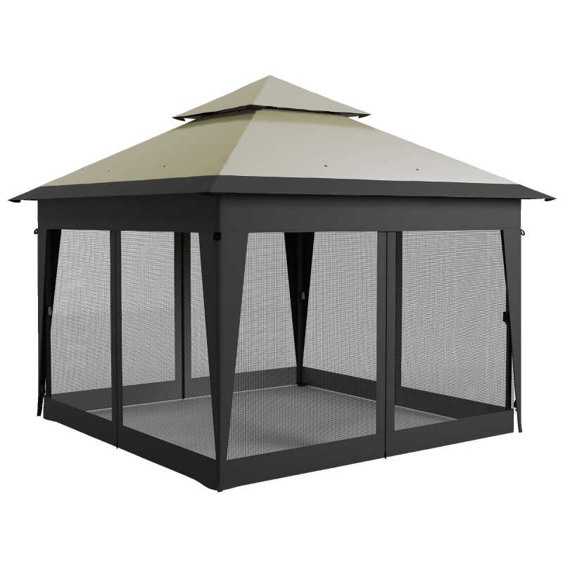Best 3 x 3(m) Pop Up Gazebo with Mosquito Netting, 1 Person Easy up Marquee Party Tent with 1-Button Push, Double Roof, Carry Bag, Sandbags, Height Adjustable Instant Shelter, Grey - Image 11