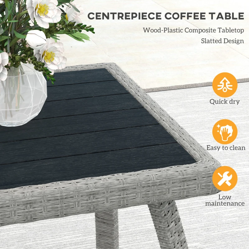 Best Four-Piece Rattan Cut-Out Sofa Set - Grey - Image 8