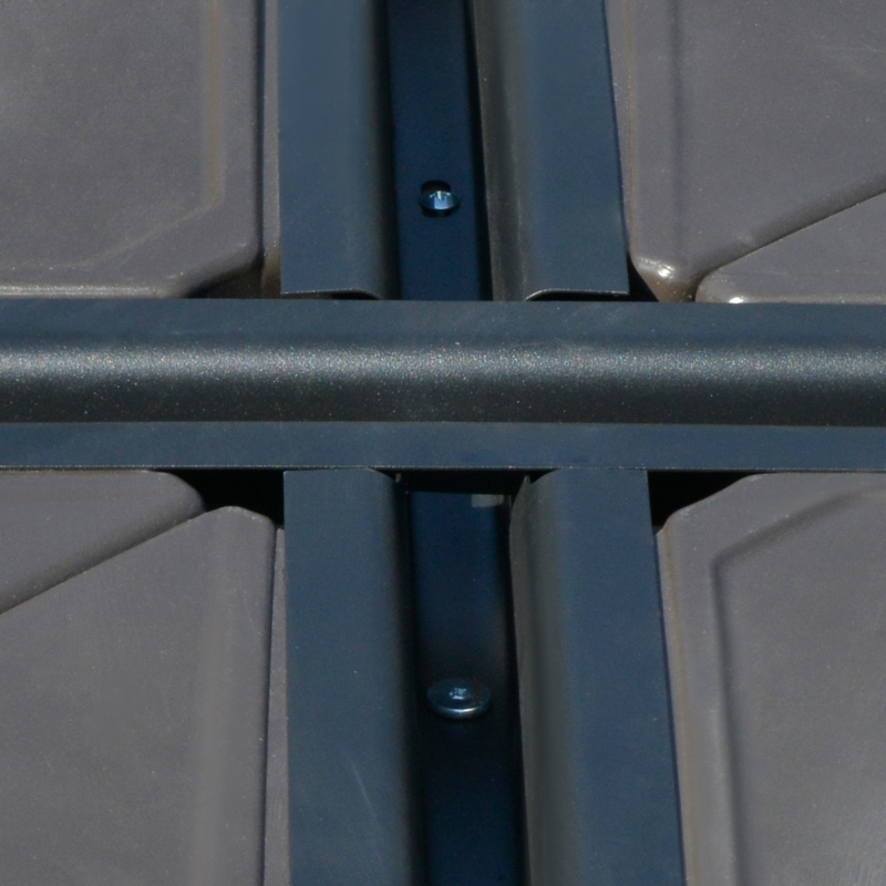 Best Square Cantilever Patio Parasol Base Water or Sand Filled Stand with Wheels Heavy-Duty, Coffee - Image 9