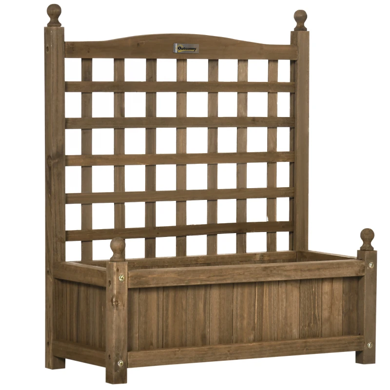 Best Garden Planters with Trellis for Climbing Vines, Wood Raised Beds for Garden, Flower Pot, Indoor Outdoor, Brown - Image 7