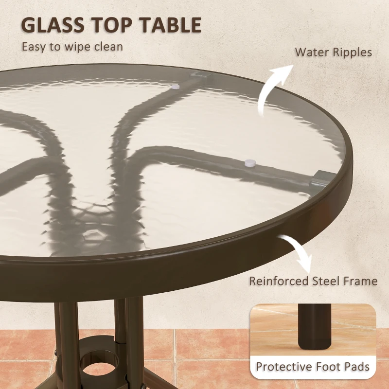 Best 3 Pieces Patio Bistro Set with Stackable Chairs, Tempered Glass Table, for Outdoor, Balcony, Patio, Garden Charcoal Grey - Image 6