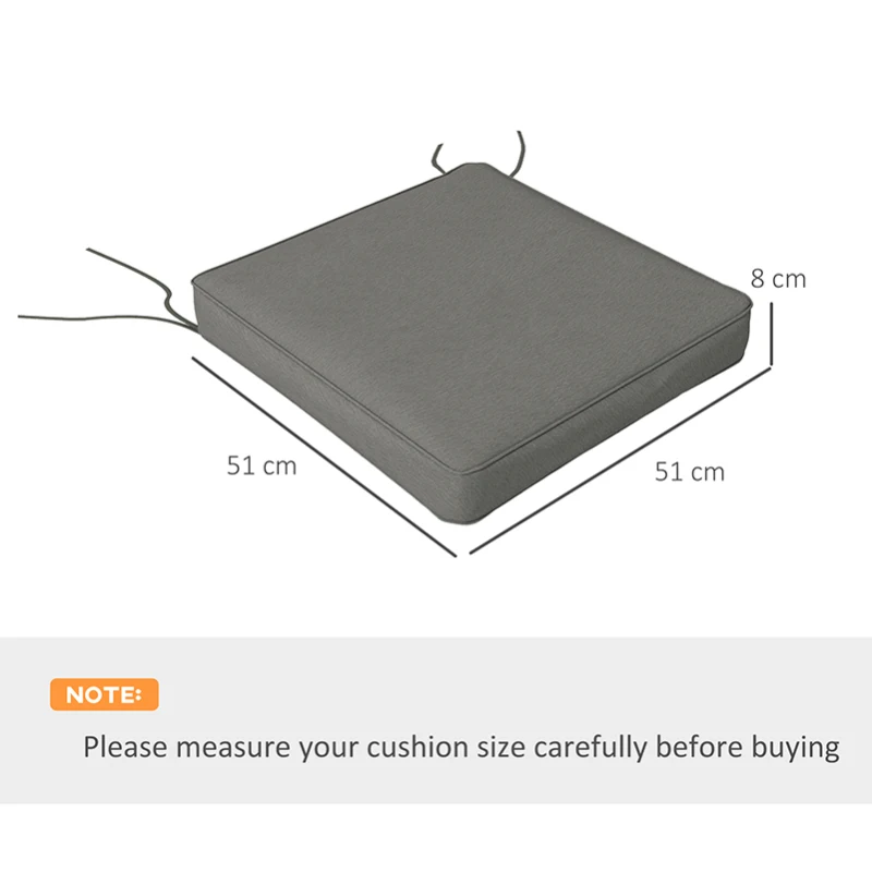 Best 4-Piece Seat Cushions Pillow Replacement, Patio Chair Cushions Set with Ties for Indoor Outdoor, Charcoal Grey - Image 3
