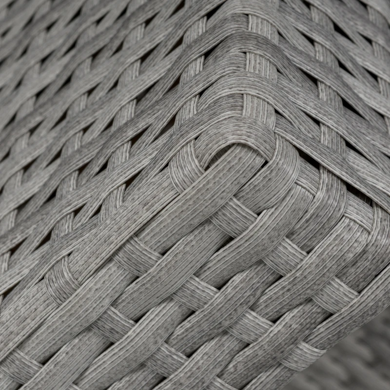 Best Six-Piece Rattan Sofa Set, with Glass-Top Table - Mixed Grey - Image 8