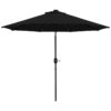 Best 2.7m Outdoor Patio Garden Umbrella Parasol with Tilt Crank and 24 LEDs Lights, Black - Image 11