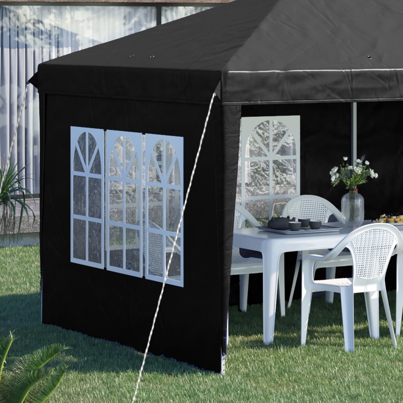 Best 3 x 6m Pop-Up Gazebo, with Removable Walls - Black - Image 9