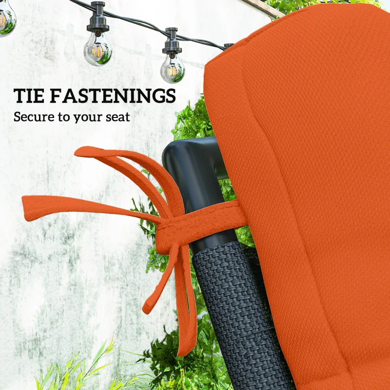 Best Set of Two Padded Outdoor Seat Cushions - Orange - Image 5