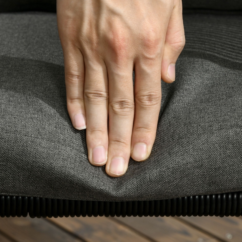 Best 4 Seater Rattan Cube Garden Furniture Set, Rattan Dining Set with Cushions, Outdoor Dining Table and Chairs with Rectangular Wood Grain Plastic Top Table for Patio, Balcony, Black - Image 9