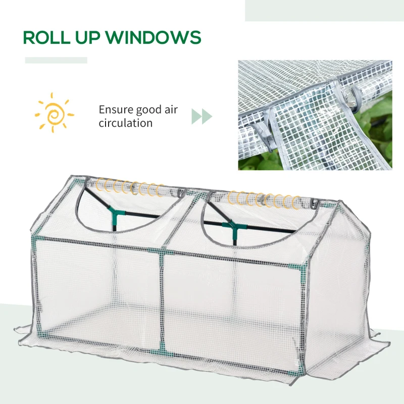 Best Mini Greenhouse Portable Flower Planter Tomato Vegetable House for Garden Backyard with Zipper 120 x 60 x 60 cm, White - Image 5