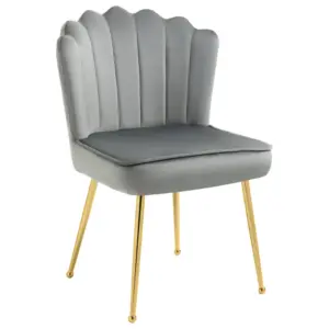 Best Velvet-Feel Shell Accent Chair - Grey