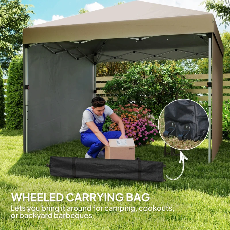 Best 3 x 3 (M) Pop Up Gazebo, UPF 30+ with 2 Sidewalls, Leg Weight Bags and Wheeled Bag, Height Adjustable Party Tent Event Shelter for Garden, Patio, Khaki - Image 8