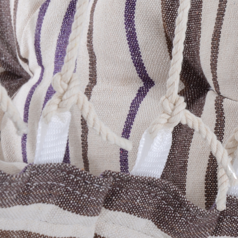 Best Outdoor Hanging Rope Chair with Soft Padded Seat & Backrest, Garden Hammock Chair with Wooden Support Bar Cotton Cloth, Portable Garden Chair for Patio & Tree, Brown - Image 9