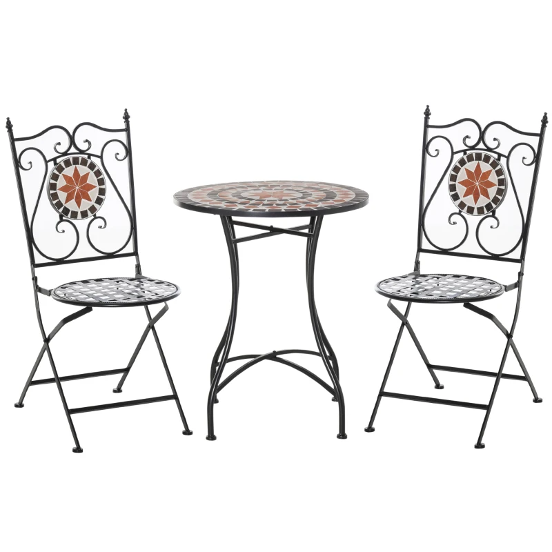 Best Three-Piece Mosaic Bistro Table Set - Multicoloured
