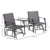 Best Gliding Jack and Jill Seat, with Glass-Top Table - Brown/Grey - Image 3