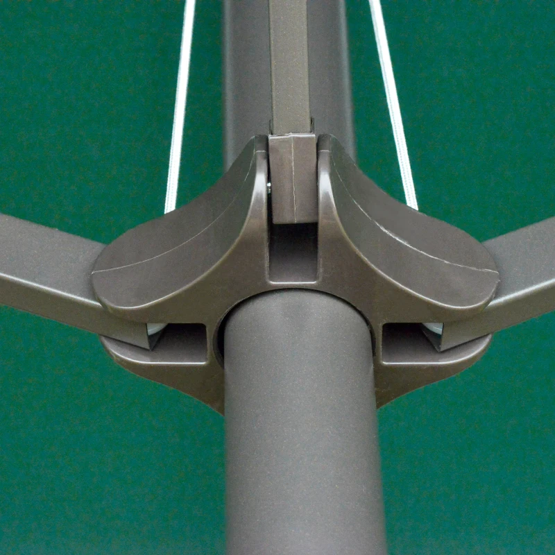 Best 4.6M Sun Umbrella Canopy Double-sided Crank Sun Shade w/ Cross Base Dark Green - Image 8