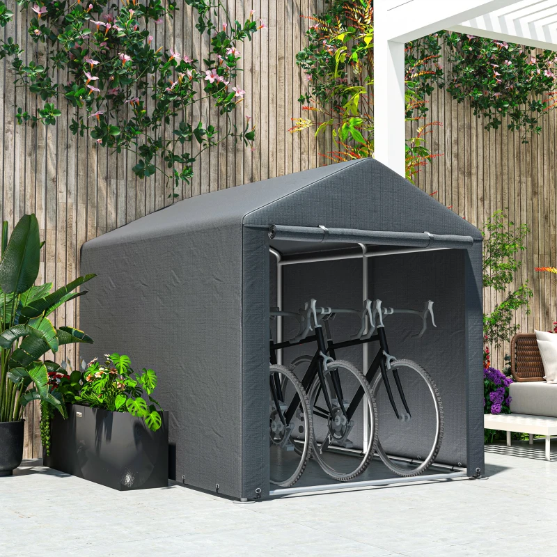 Best 1.6 x 2.2m Garden Storage Shed Tent, with Accessories - Dark Grey - Image 7