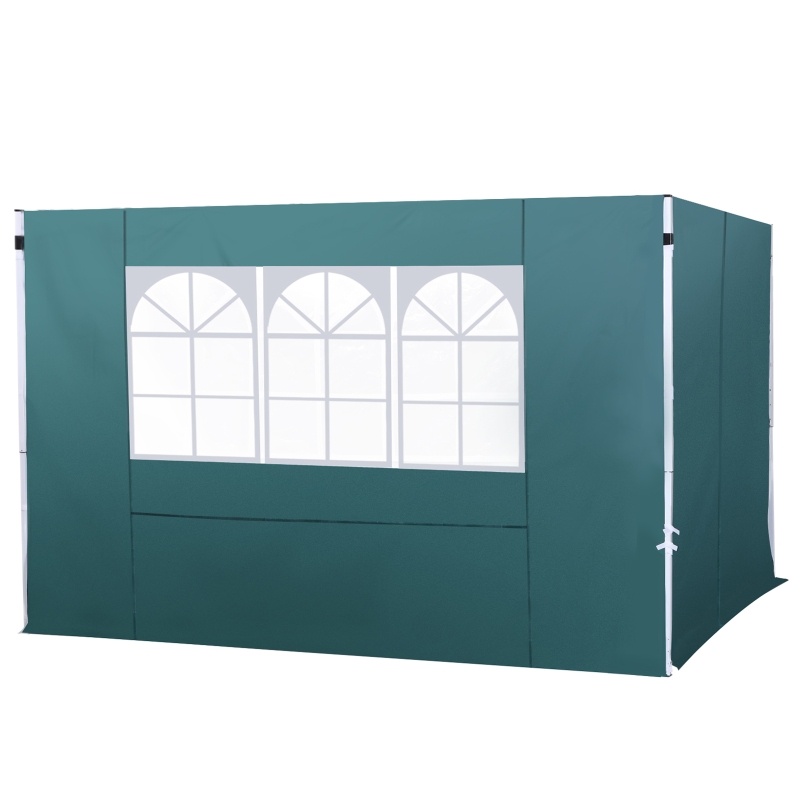 Best 3 Meters Gazebo Replaceable Exchangeable Side Panel Wall Panels Walls With Window, Dark Green - Image 11