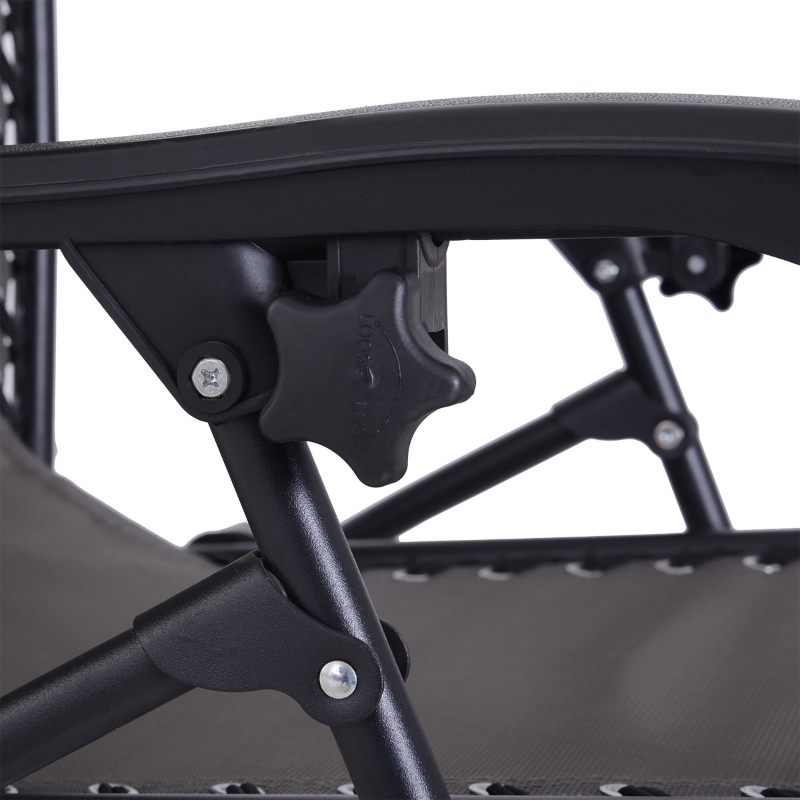 Best Zero Gravity Chair Metal Frame Texteline Armchair Outdoor Folding and Reclining Sun Lounger with Head Pillow for Patio Decking Gardens Camping, Grey - Image 10