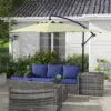 Best 3m Square Canopy Cantilever Parasol, with Cross Base - Beige - Image 2
