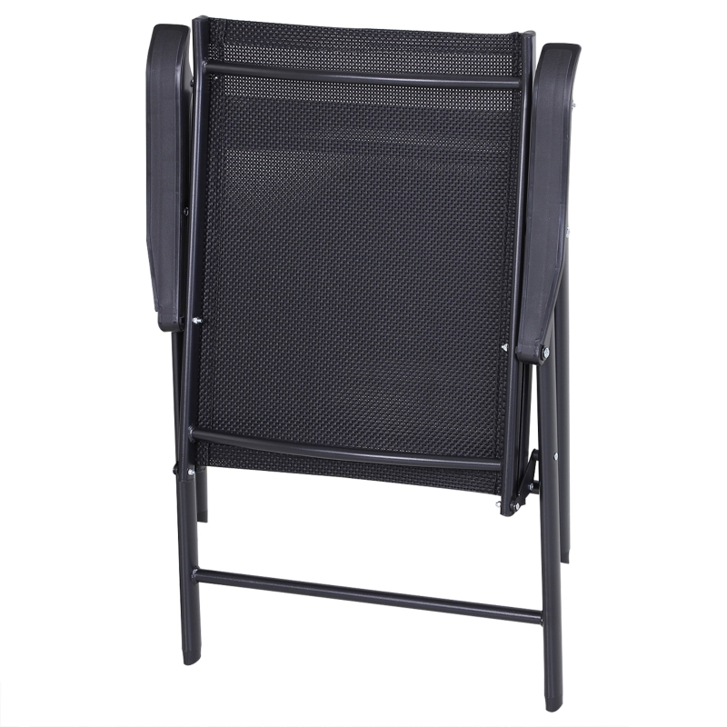 Best Steel Frame Set of 2 Foldable Outdoor Garden Chairs Black - Image 11