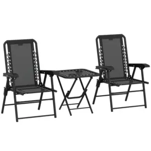 Best Three-Piece Garden Table and Chair Set - Black