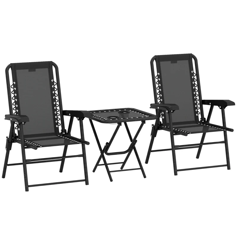 Best Three-Piece Garden Table and Chair Set - Black