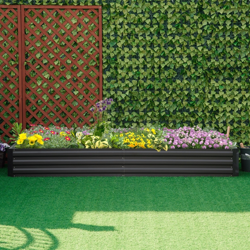 Best Metal Raised Garden Bed Planter Box Outdoor Planters for Growing Flowers, Herbs, Grey, 241x90.5x30cm - Image 11
