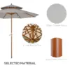 Best 2.7m Elegant Wooden Frame Parasol Umbrella - Grey - Image 4