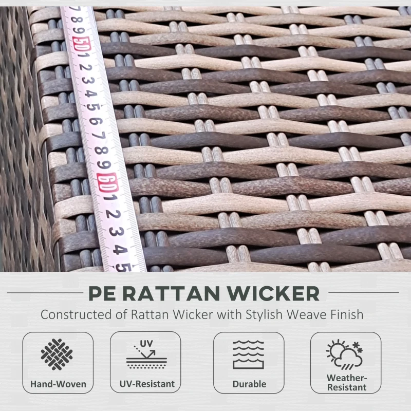 Best Seven-Piece Rattan Garden Set, with Glass-Top Table - Mixed Grey - Image 5