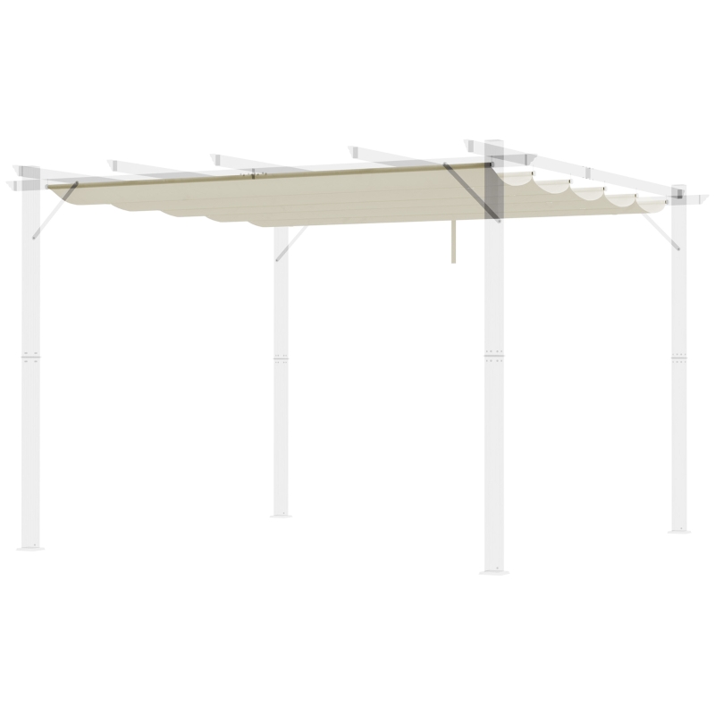 Best Retractable Pergola Shade Cover, Replacement Canopy Fabric for 3 x 3 (m) Pergola, Gazebo Retractable Roof, Cream White - Image 11