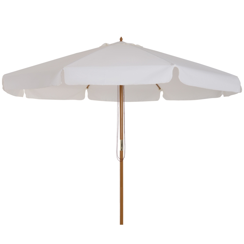 Best 3.3m Elegant Wooden Parasol - Cream - Image 11