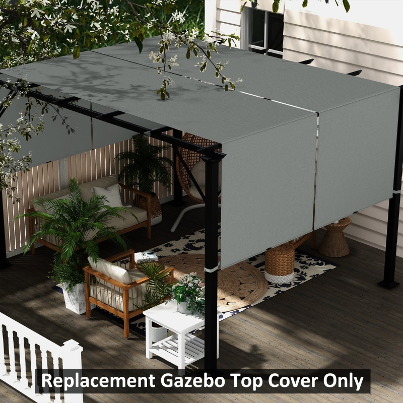 Best 2 Pcs UV Protection Pergola Replacement Canopy, Pergola Shade Cover, Easy to Install, for 3 x 3(m) Pergola, Dark Grey - Image 10