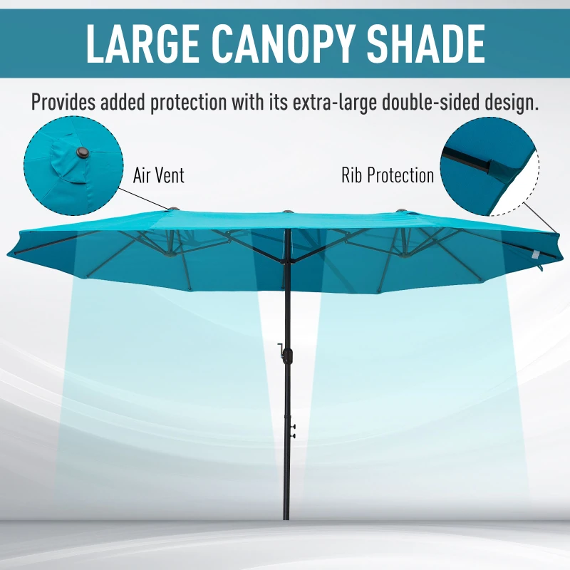 Best 4.6m Canopy Parasol - Blue - Image 4