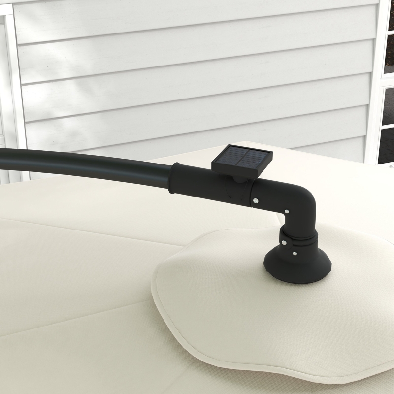 Best 3m Solar LED Light Offset Cantilever Parasol - Beige - Image 9