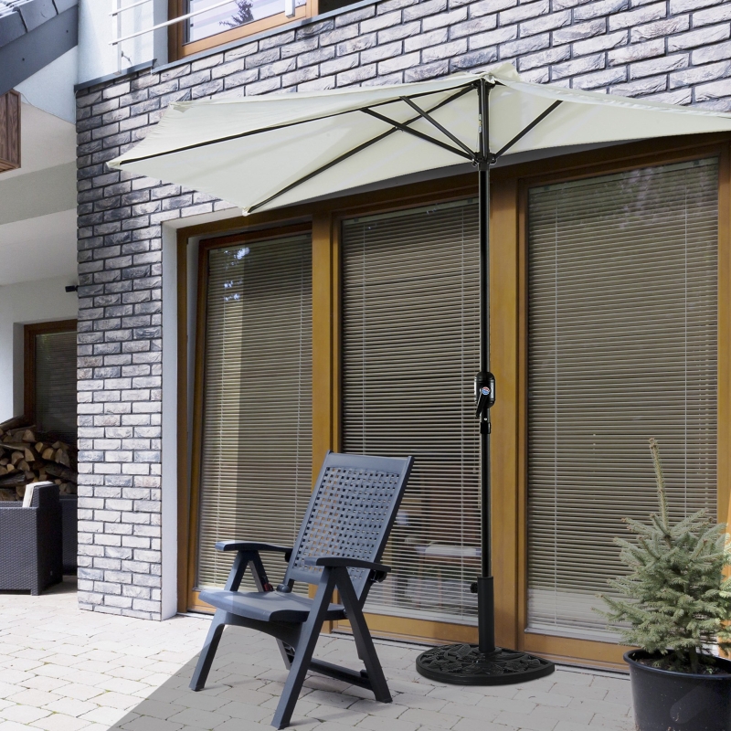 Best 9kg Cement Concrete Half Round Parasol Base Umbrella Stand Garden Outdoor Accessories - Adjustable Coupler Suitable Umbrella Rod: Φ3.5cm, Φ3.8cm, Φ4.8cm - Image 9