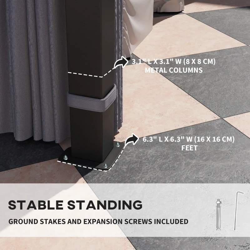 Best 3 x 3(m) Hardtop Gazebo Canopy with 7mm Double Polycarbonate Roof, Garden Gazebo Permanent Pavilion with Mosquito Netting and Curtains for Patio, Deck, Dark Grey - Image 5