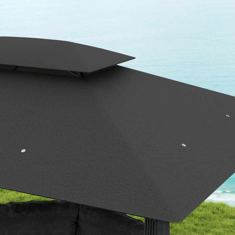 Best 3 x 4m Steel Gazebo, with Curtains - Black - Image 9