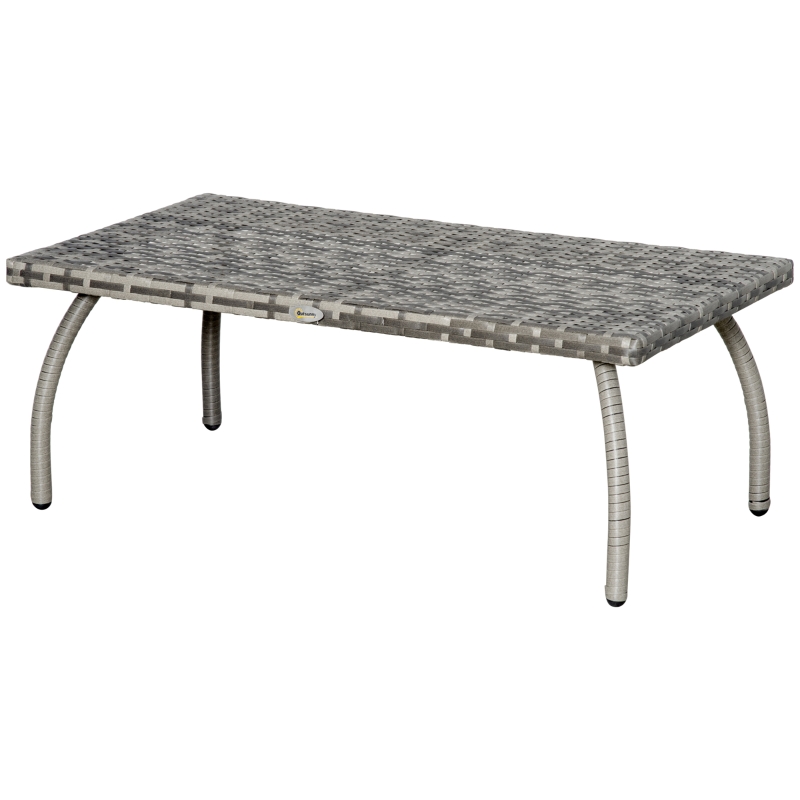 Best PE Wicker Rattan Garden Coffee Table - Mixed Grey - Image 11