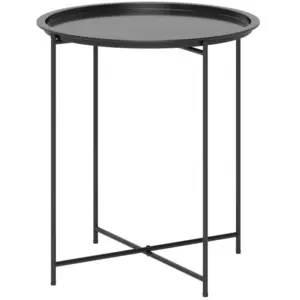 Best Steel Removable Tray Top Garden Table - Black