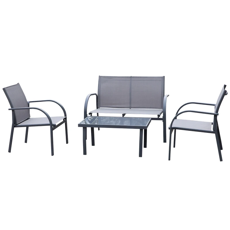 Best Four-Piece Minimal Garden Patio Set - Grey