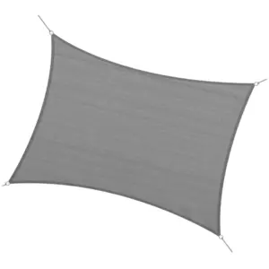 Best 5 x 4m Sun Shade Sail HDPE Rectangle Canopy Outdoor Sunscreen Awning with Mounting Ropes for Garden, Patio, Party, UV Protection, Charcoal Grey