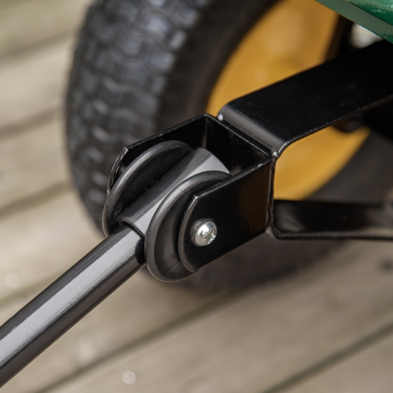 Best Large 4 Wheel Heavy Duty Garden Cart Truck Trolley Wheelbarrow with Handle and Metal Frame - Green - Image 12