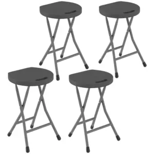 Best Set of Four Folding Carry Stools - Charcoal Grey