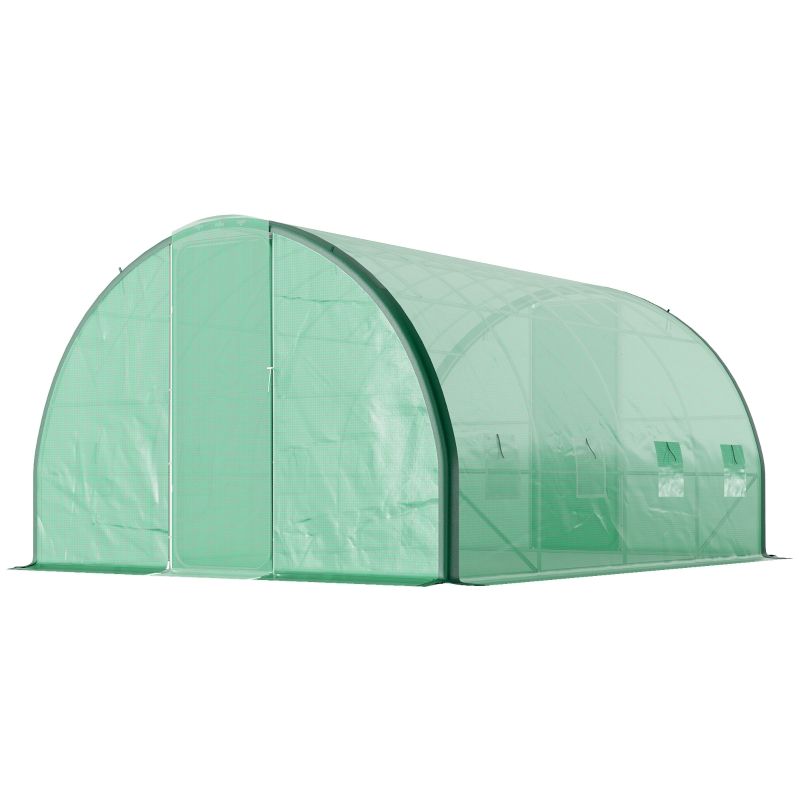 Best 4 x 3(m) Polytunnel Greenhouse, with Windows and Doors - Green - Image 11